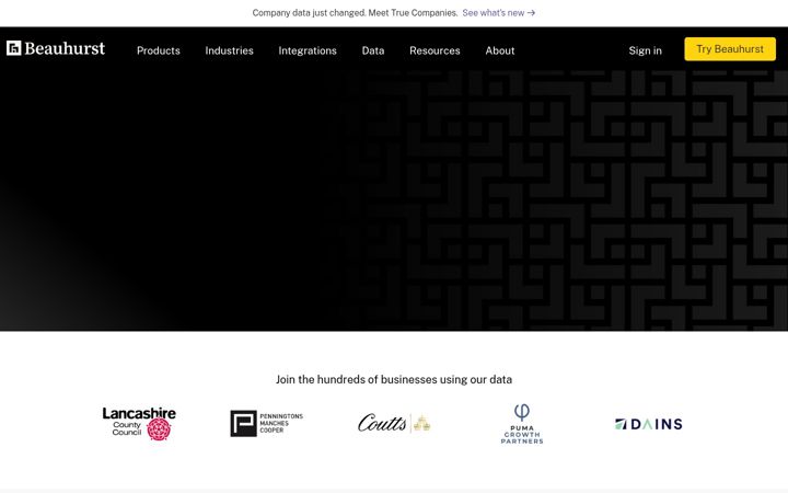 Screenshot of beauhurst.com