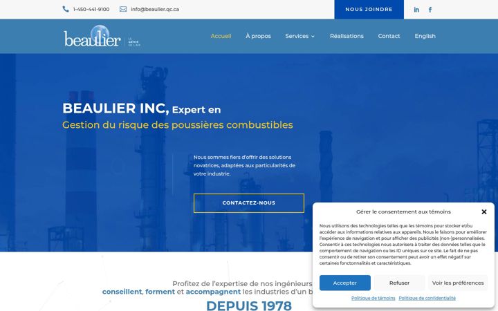 Screenshot of beaulier.qc.ca