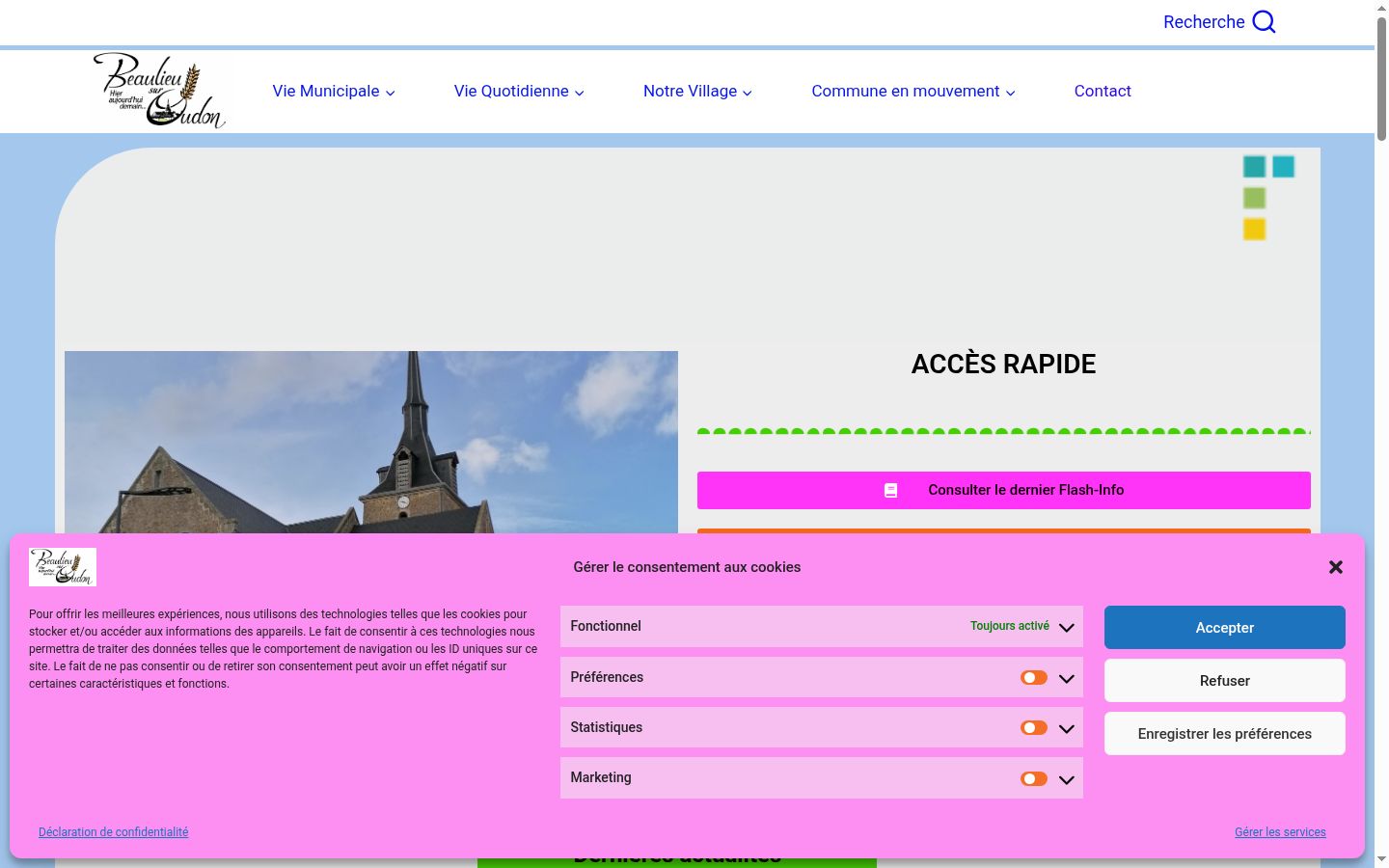 Screenshot of the consent banner shown before any interaction