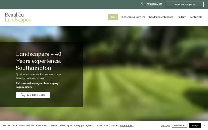Screenshot of beaulieulandscapes.co.uk