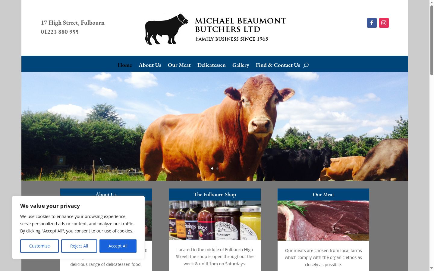 Screenshot of the consent banner shown before any interaction