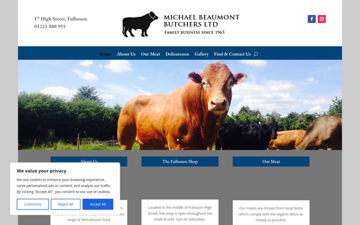 Screenshot of beaumontsbutchers.com
