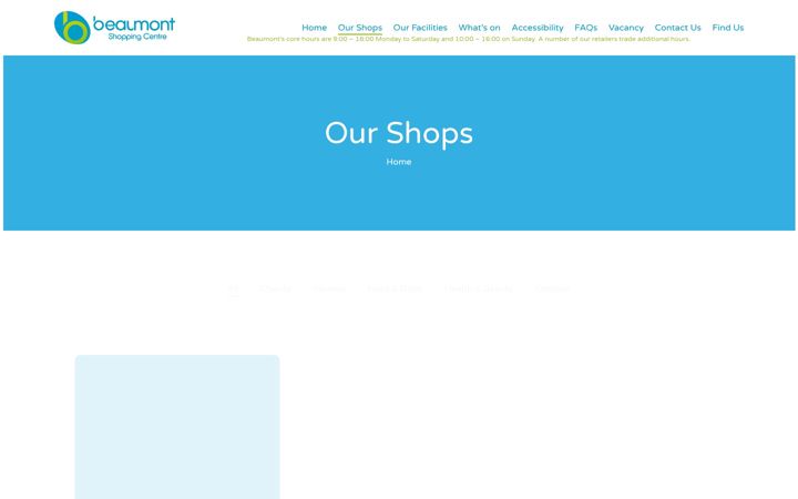 Screenshot of beaumontshoppingcentre.com