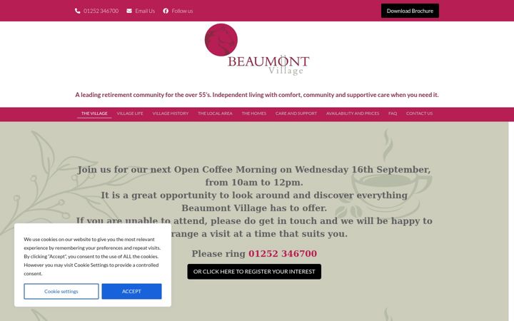 Screenshot von beaumontvillage.co.uk