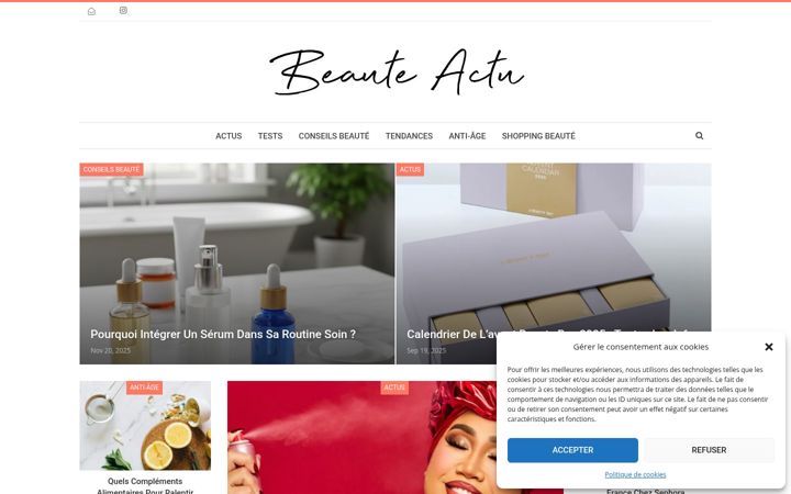 Screenshot of beaute-actu.com