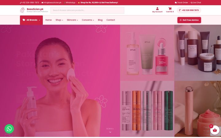 Screenshot of beautician.pk