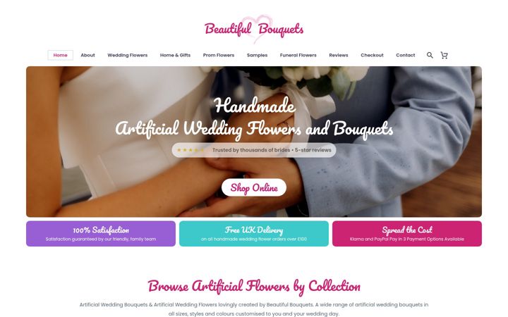 Screenshot von beautiful-bouquets.co.uk