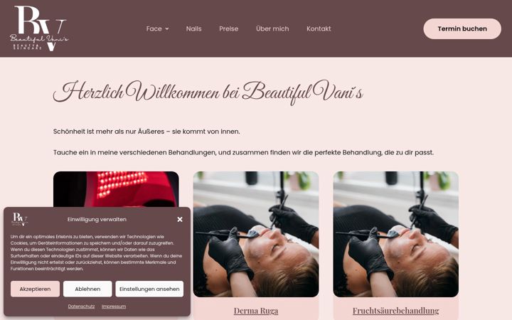 Screenshot of beautiful-vanis.de