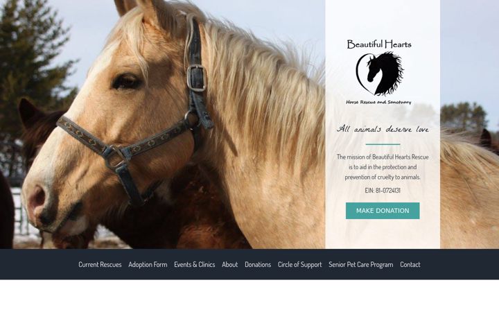 Screenshot of beautifulheartsrescue.com