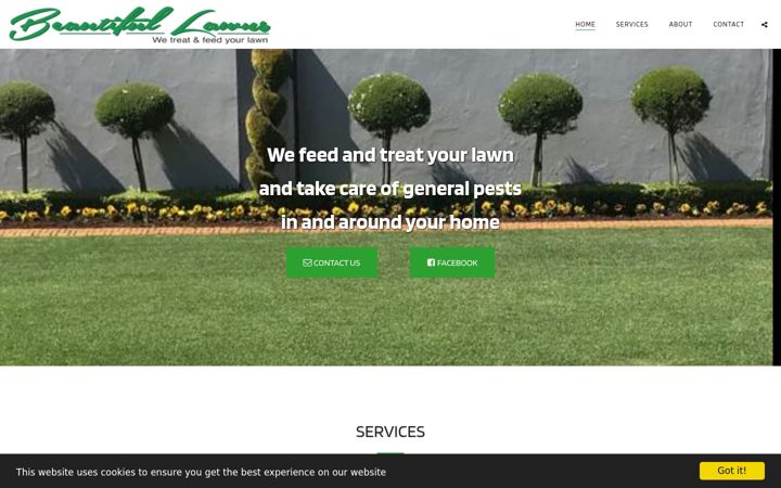 Screenshot of beautifullawns.co.za