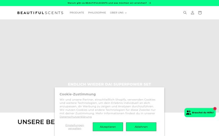 Screenshot of beautifulscents.com