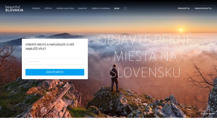 Screenshot of beautifulslovakia.sk