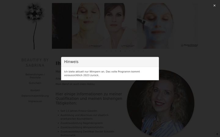 Screenshot of beautify-by-sabrina.de