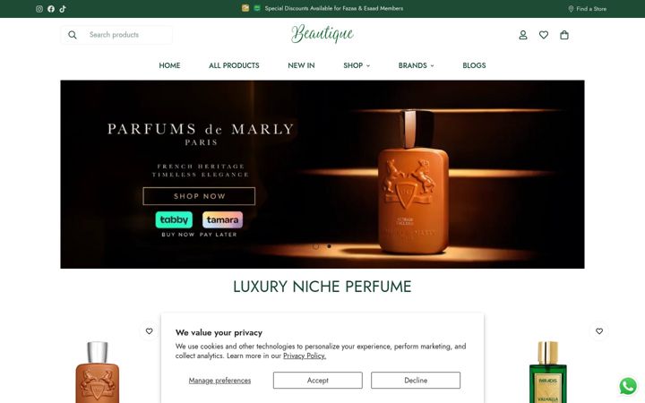 Screenshot of beautiquefragrances.com