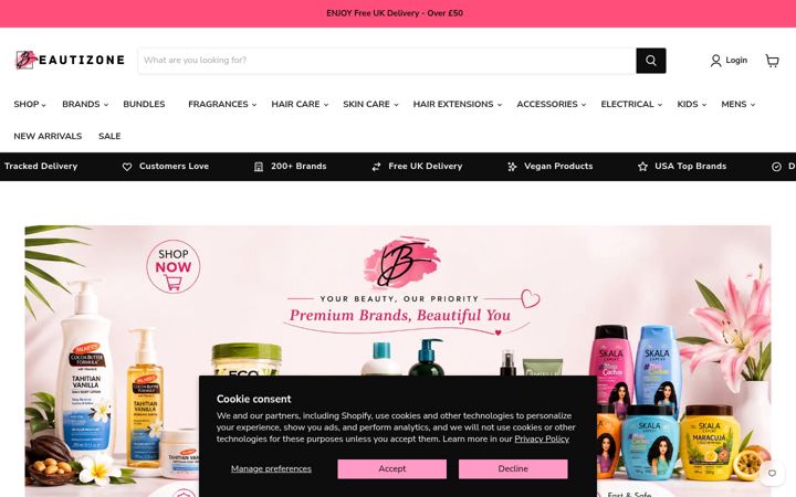 Screenshot of beautizone.co.uk