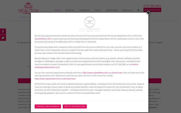 Screenshot of beautoxbeauty.co.uk