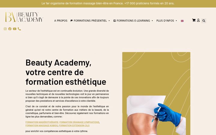 Ekrano kopija beauty-academy.fr
