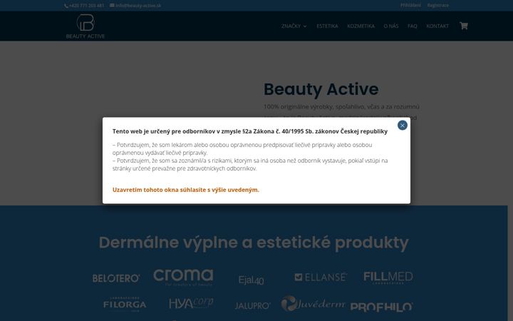 Snímek obrazovky beauty-active.sk