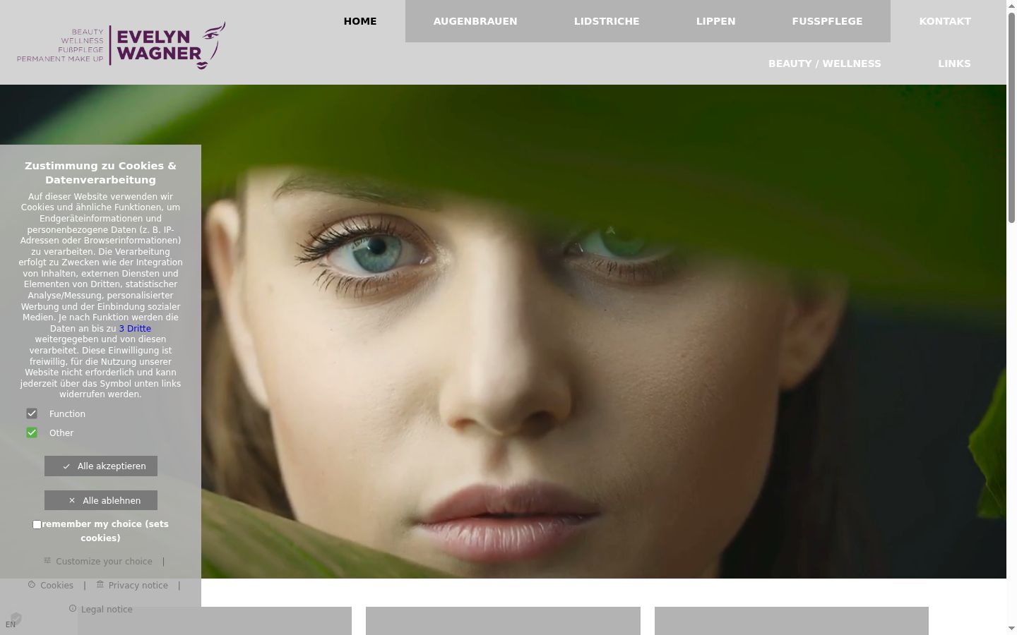 Sutikimo reklamjuostės, rodytos prieš bet kokią sąveiką, ekrano kopija