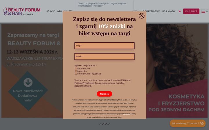 Screenshot of beauty-fairs.com.pl