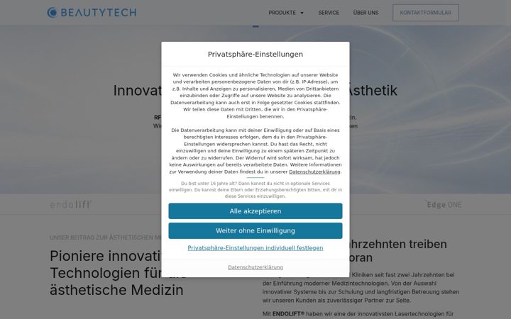 Snímek obrazovky beauty-tech.de