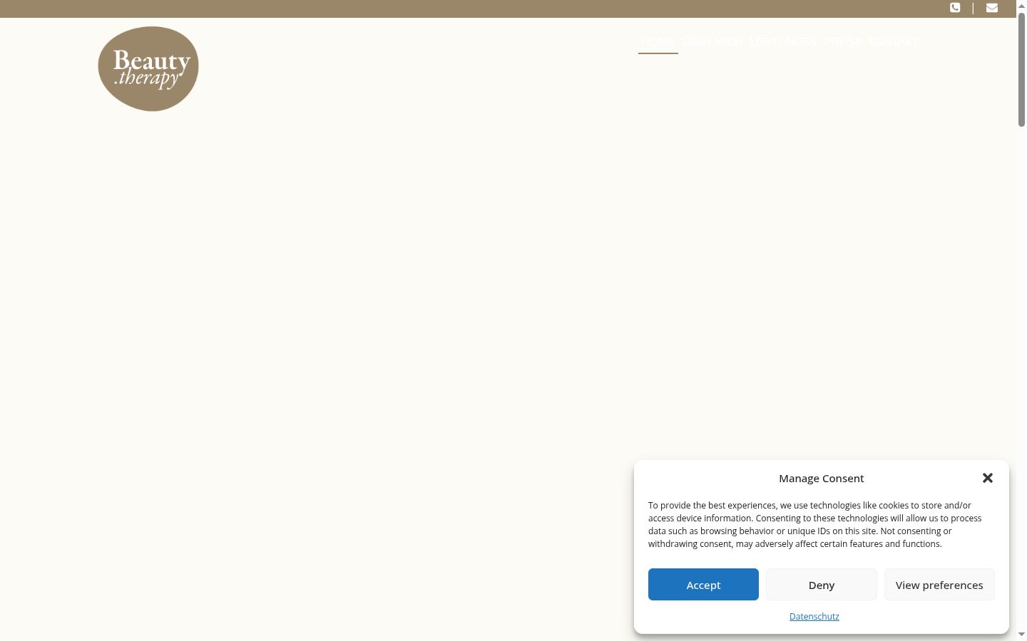Screenshot of the consent banner shown before any interaction