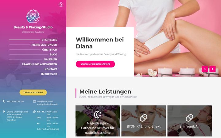 Screenshot of beauty-und-waxingstudio-diana.de