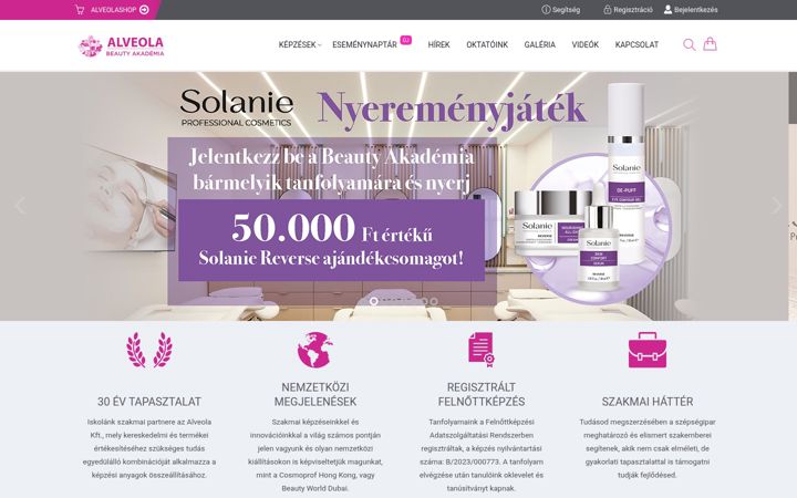 Screenshot of beautyakademia.hu