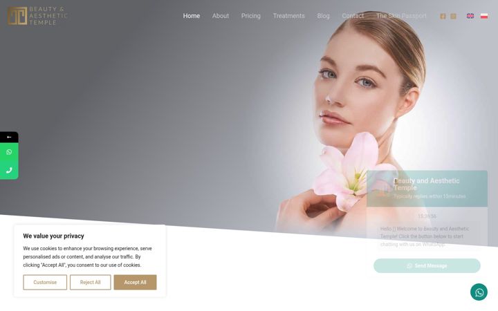 Screenshot of beautyandaesthetictemple.com