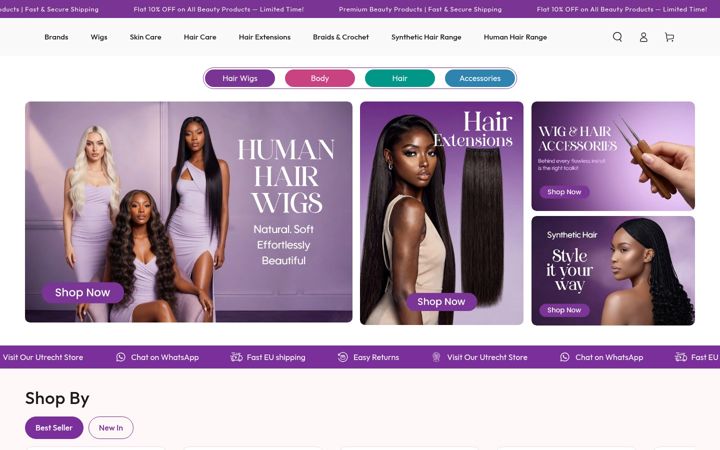 Képernyőkép: beautyandhairsupply.nl