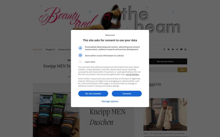 Screenshot di beautyandthebeam.de