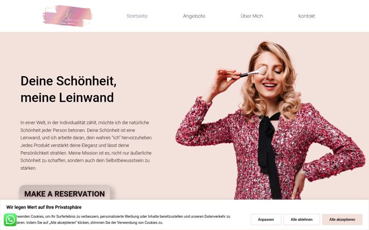 Screenshot of beautyartistjn.de
