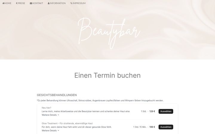 Screenshot of beautybar-lich.de