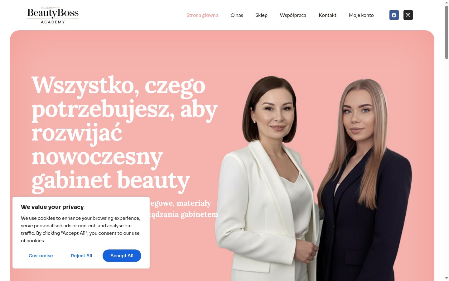 Screenshot of the consent banner shown before any interaction