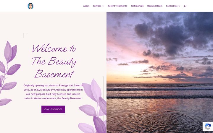 Screenshot of beautybychloe.uk