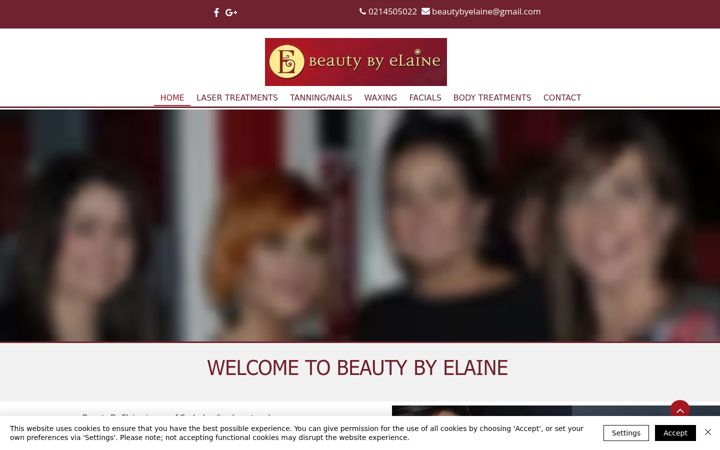 Screenshot of beautybyelaine.ie