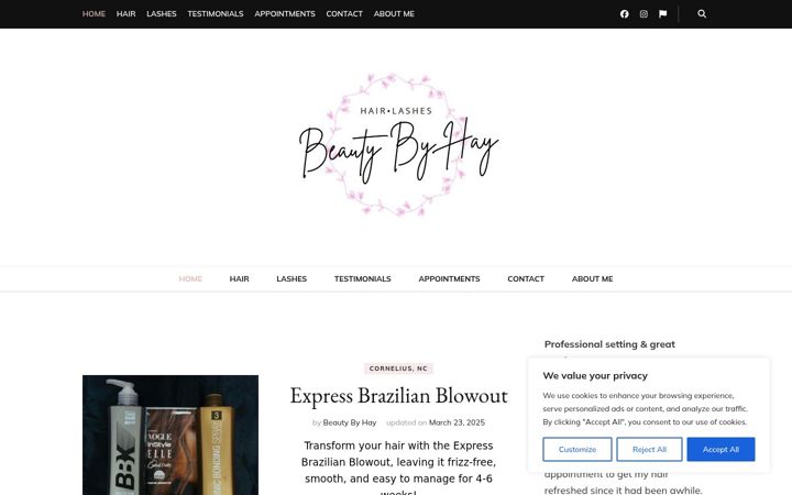 Screenshot of beautybyhay.com