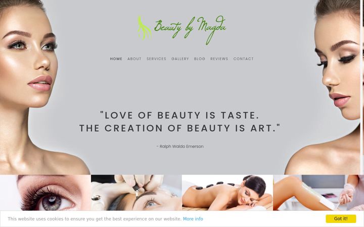 Screenshot of beautybymagda.co.uk