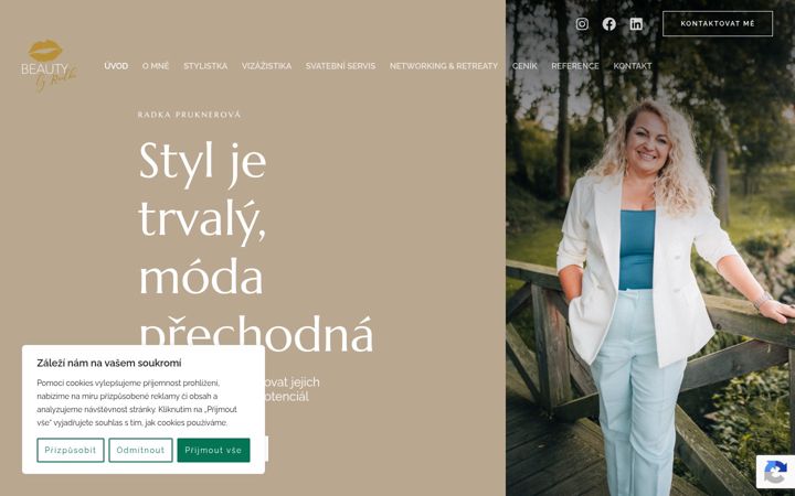 Screenshot of beautybyradka.cz