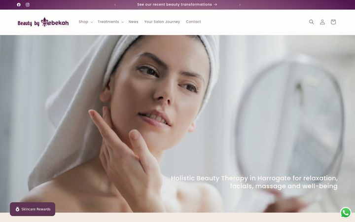 Screenshot of beautybyrebekah.co.uk