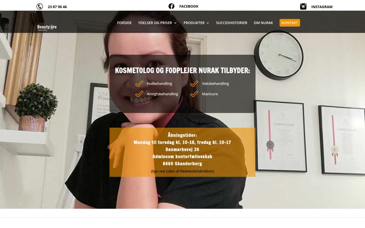 Screenshot of beautycareskb.dk