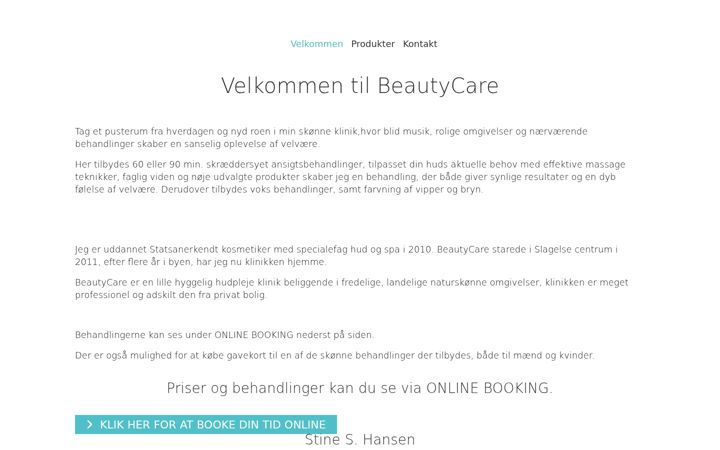 Screenshot of beautycareslagelse.dk