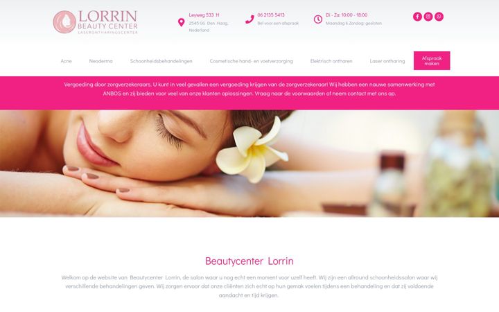 Zrzut ekranu beautycenterlorrin.nl