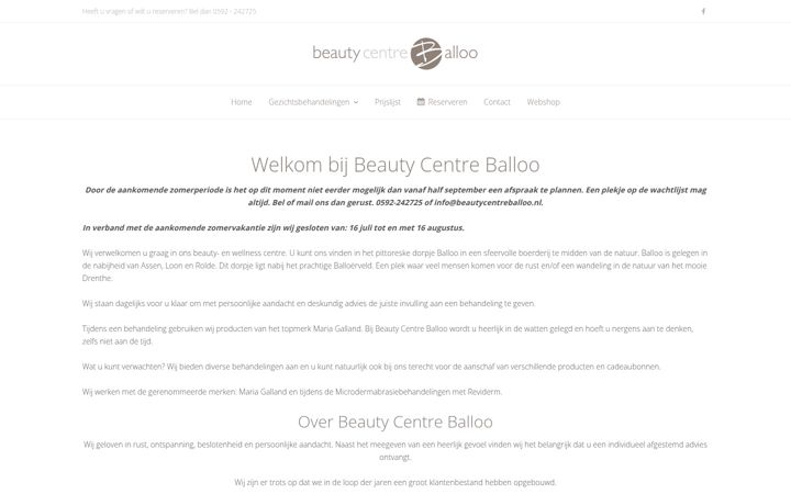 Zrzut ekranu beautycentreballoo.nl