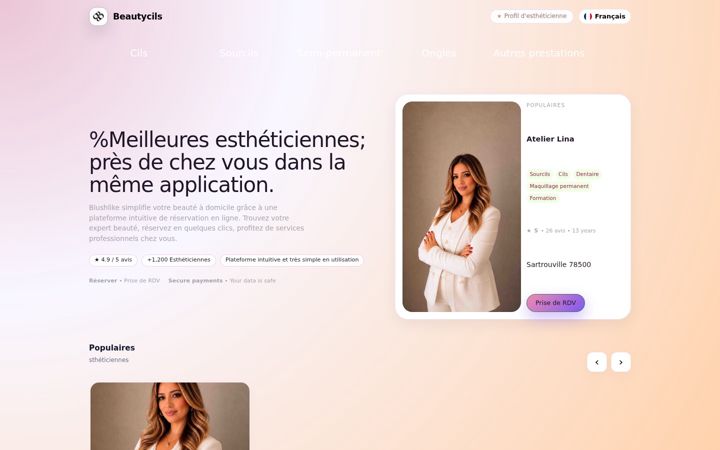 Screenshot of beautycils.app