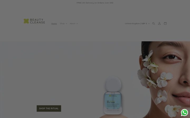 Screenshot of beautycleanseskincare.com
