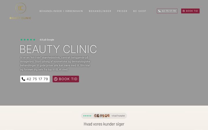 Screenshot of beautyclinicbyhilala.dk