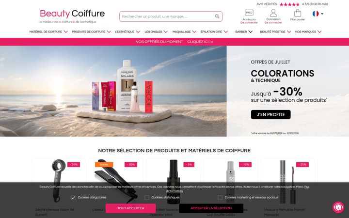 Screenshot of beautycoiffure.com