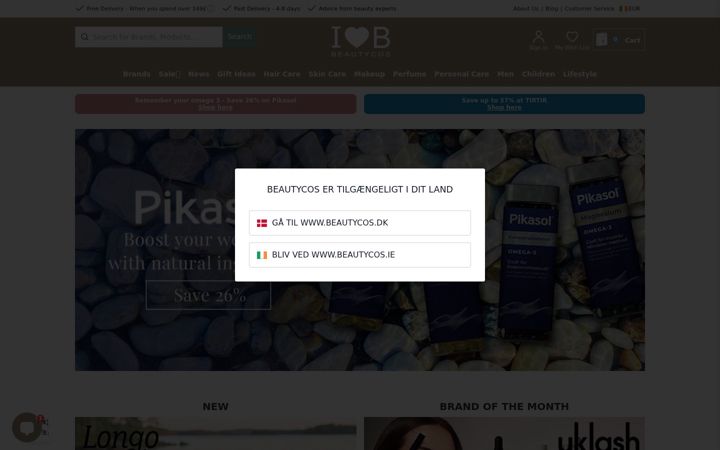 Screenshot of beautycos.ie
