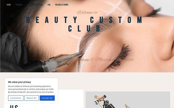 Screenshot of beautycustomclub.com